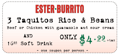 Ester Burrito Coupon
